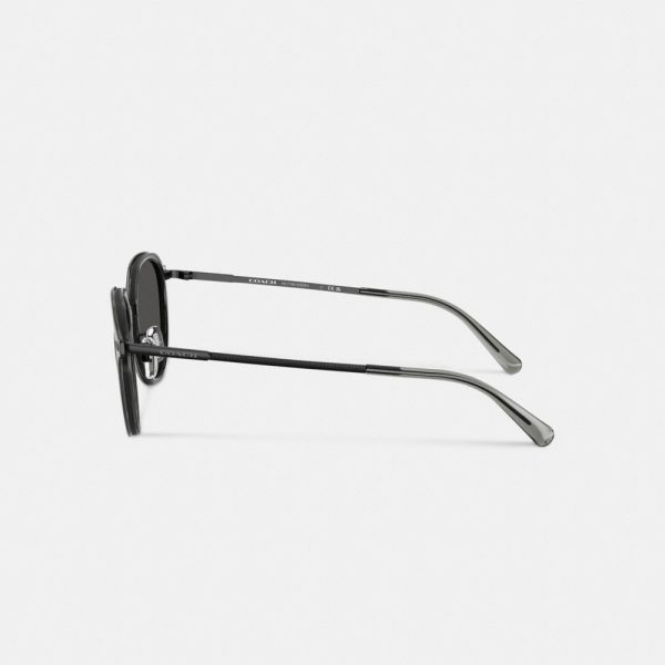 Coach Textured Metal Round Sunglasses - Preorder