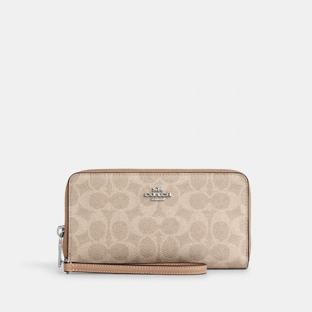 Coach Outlet Long Zip Around Wallet With Detachable Card Case In Signature Canvas - Preorder