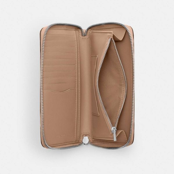 Coach Outlet Long Zip Around Wallet With Detachable Card Case In Signature Canvas - Preorder
