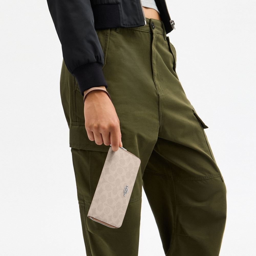 Coach Outlet Long Zip Around Wallet With Detachable Card Case In Signature Canvas - Preorder