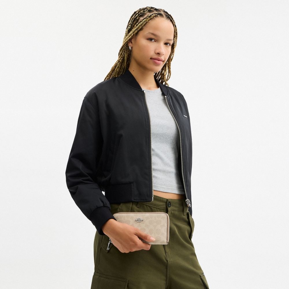 Coach Outlet Long Zip Around Wallet With Detachable Card Case In Signature Canvas - Preorder