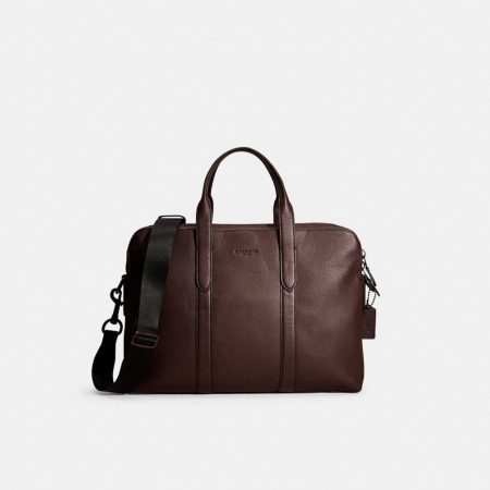 Coach Restored Metropolitan Soft Brief In Colorblock - Preorder — Black Copper/Oak
