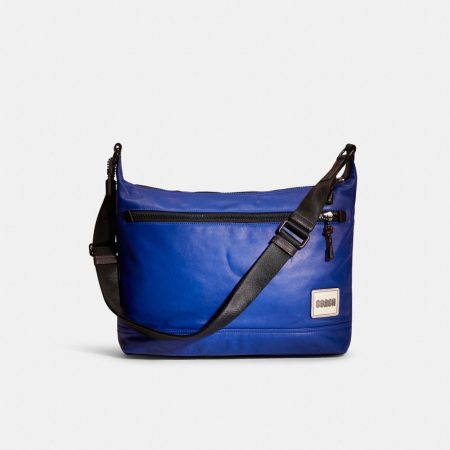 Coach Restored Pacer Messenger - Preorder — Black Copper/Sport Blue