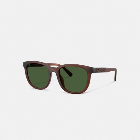 Coach Textured Square Sunglasses - Preorder — Brown