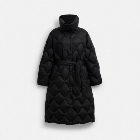 Coach Outlet Quilted Long Puffer - Preorder — Black
