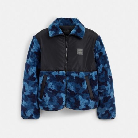 Coach Outlet Sherpa Jacket - Preorder — Blue Camo