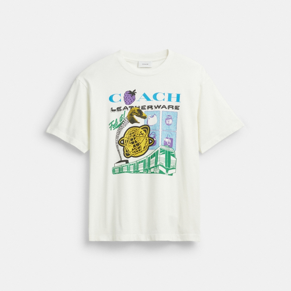 Coach Outlet Collage Train Relaxed T-Shirt In Organic Cotton - Preorder