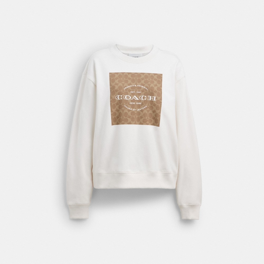 Coach Outlet Signature Square Crewneck Sweatshirt - Preorder