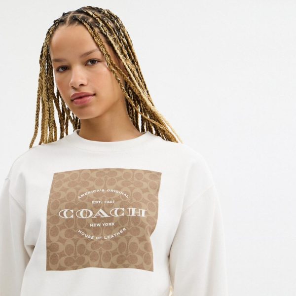 Coach Outlet Signature Square Crewneck Sweatshirt - Preorder