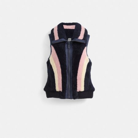 Coach Restored Reversible Shearling Vest - Preorder — Navy