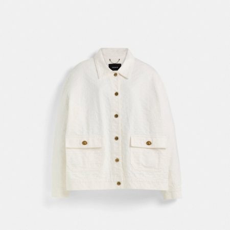Coach Restored Signature Denim Jacket - Preorder — Bleach White