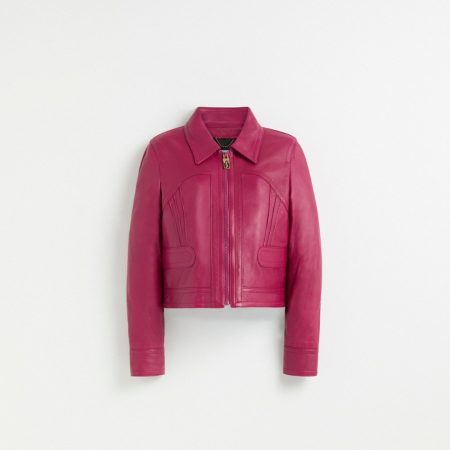 Coach Restored Cropped Leather Blouson - Preorder — Tweed Berry