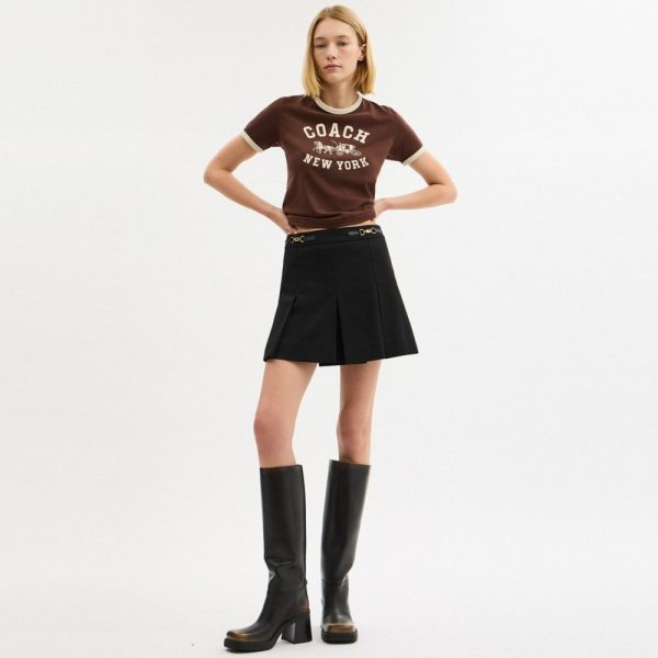 Coach Outlet Sculpted C Pleated Skirt In Recycled Polyester - Preorder