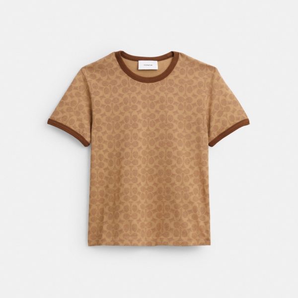 Coach Outlet Signature Ringer T-Shirt In Organic Cotton - Preorder