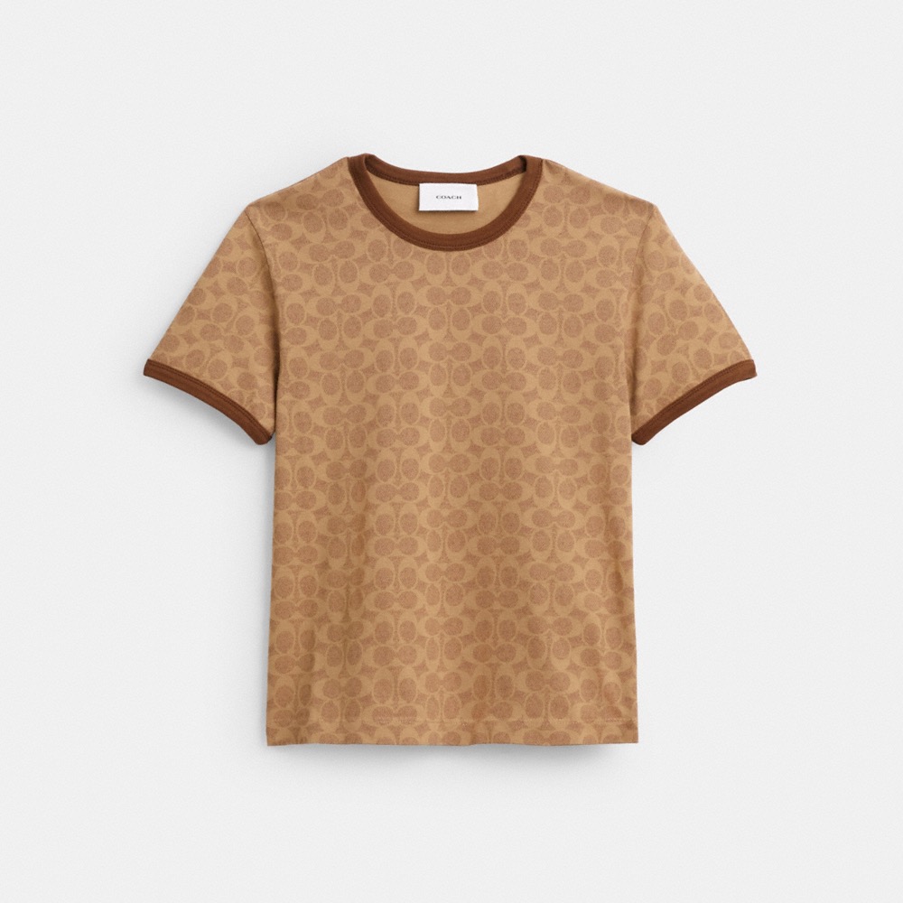Coach Outlet Signature Ringer T-Shirt In Organic Cotton - Preorder