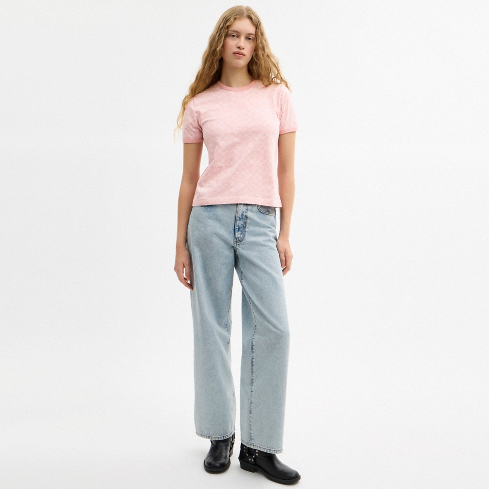 Coach Outlet Signature Ringer T-Shirt In Organic Cotton - Preorder