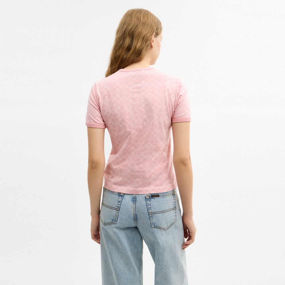 Coach Outlet Signature Ringer T-Shirt In Organic Cotton - Preorder