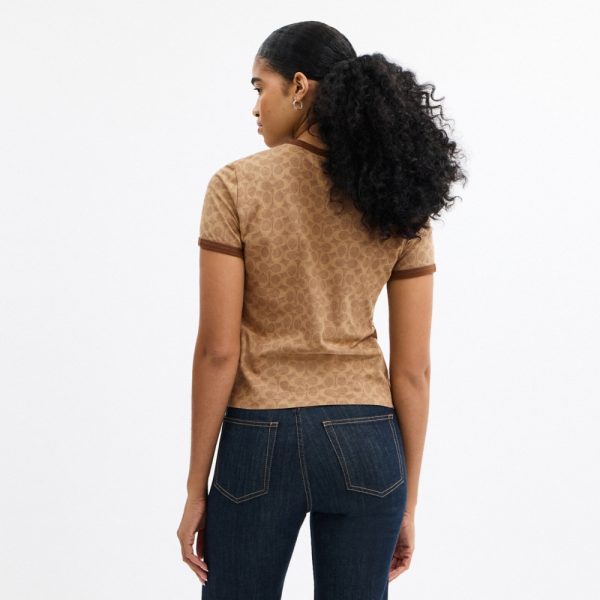 Coach Outlet Signature Ringer T-Shirt In Organic Cotton - Preorder