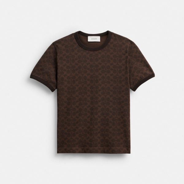 Coach Outlet Signature Ringer T-Shirt In Organic Cotton - Preorder