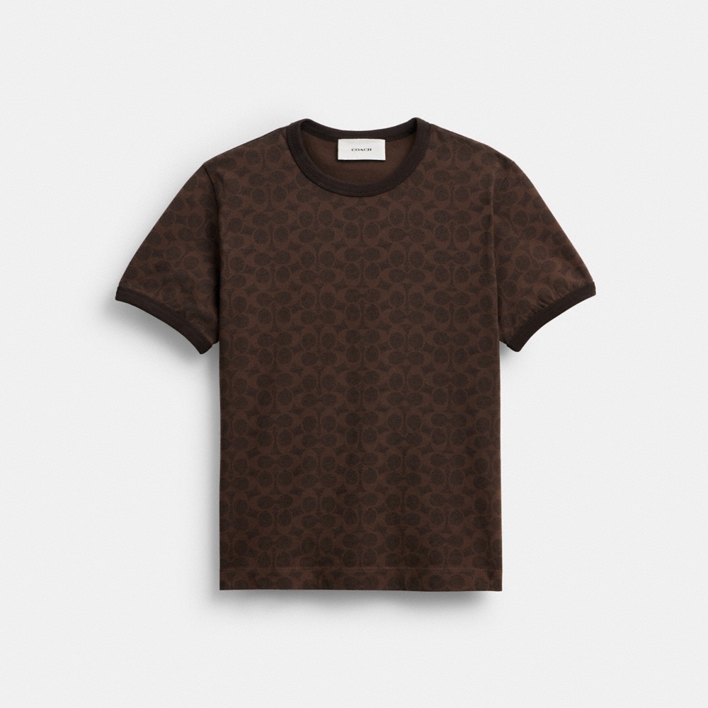 Coach Outlet Signature Ringer T-Shirt In Organic Cotton - Preorder