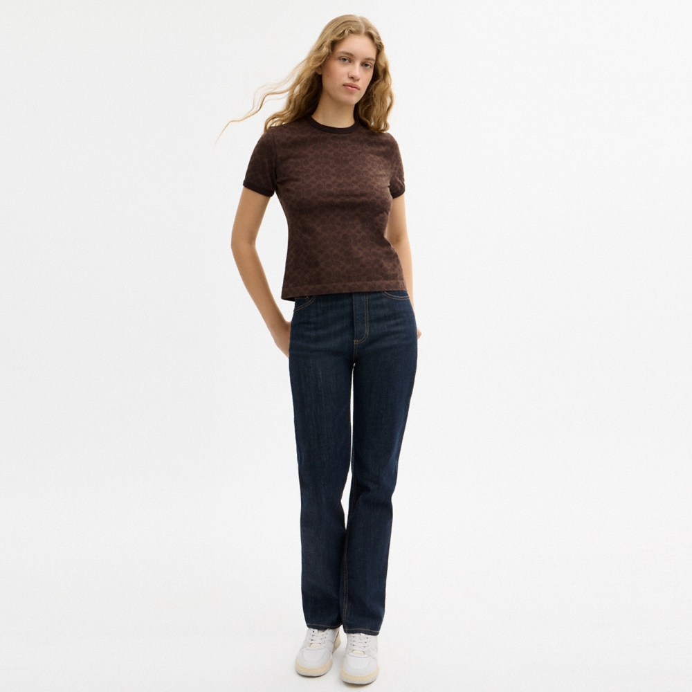 Coach Outlet Signature Ringer T-Shirt In Organic Cotton - Preorder