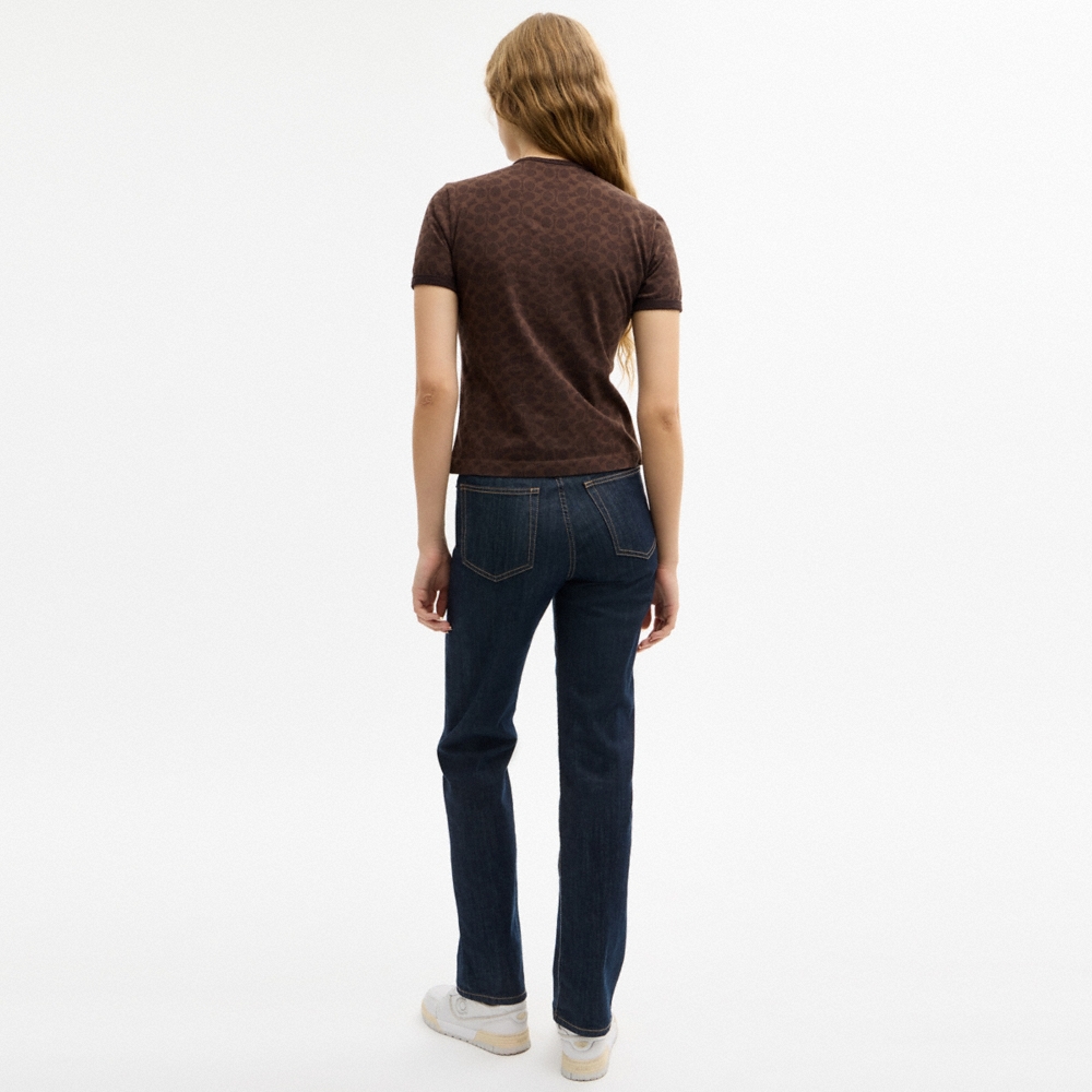 Coach Outlet Signature Ringer T-Shirt In Organic Cotton - Preorder