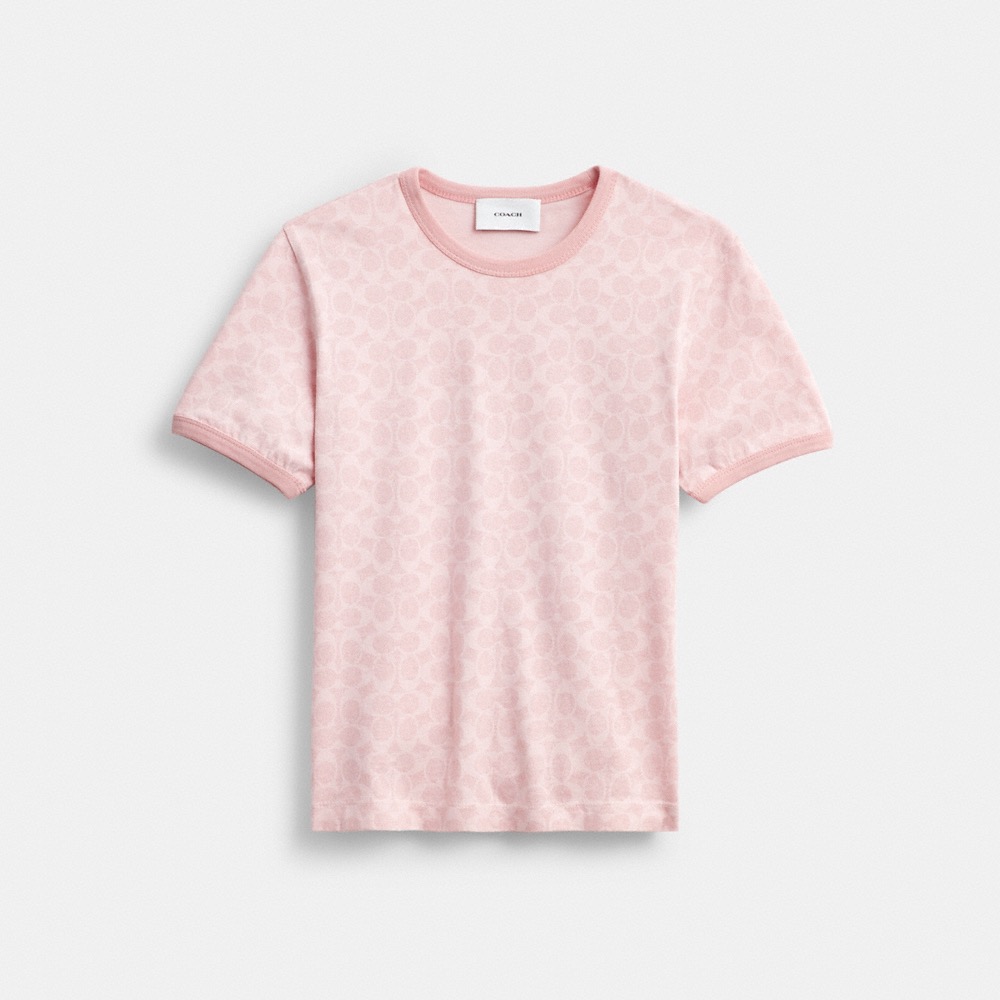 Coach Outlet Signature Ringer T-Shirt In Organic Cotton - Preorder