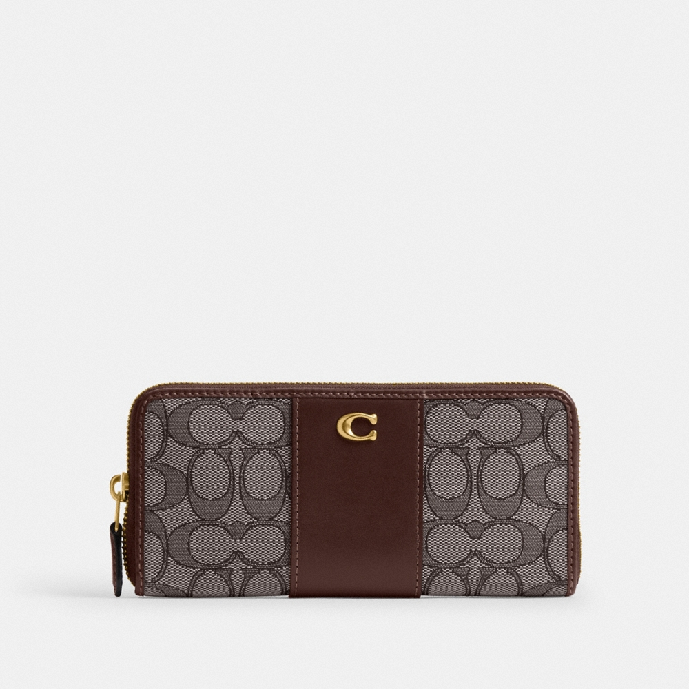 Coach Essential Slim Accordion Zip Wallet In Signature Jacquard - Preorder
