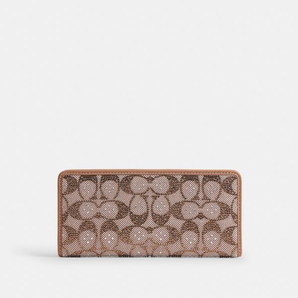 Coach Outlet Essential Slim Wallet In Crystal Signature Jacquard - Preorder