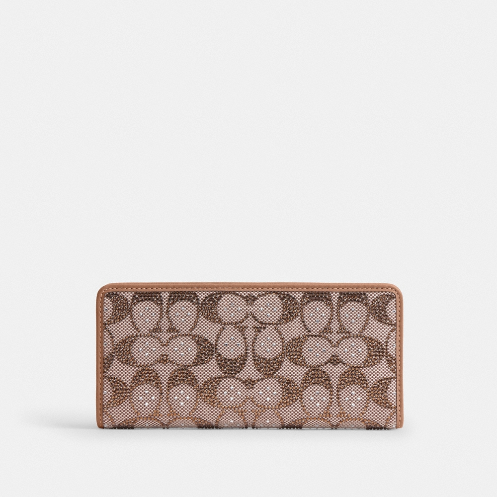 Coach Outlet Essential Slim Wallet In Crystal Signature Jacquard - Preorder