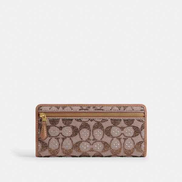 Coach Outlet Essential Slim Wallet In Crystal Signature Jacquard - Preorder