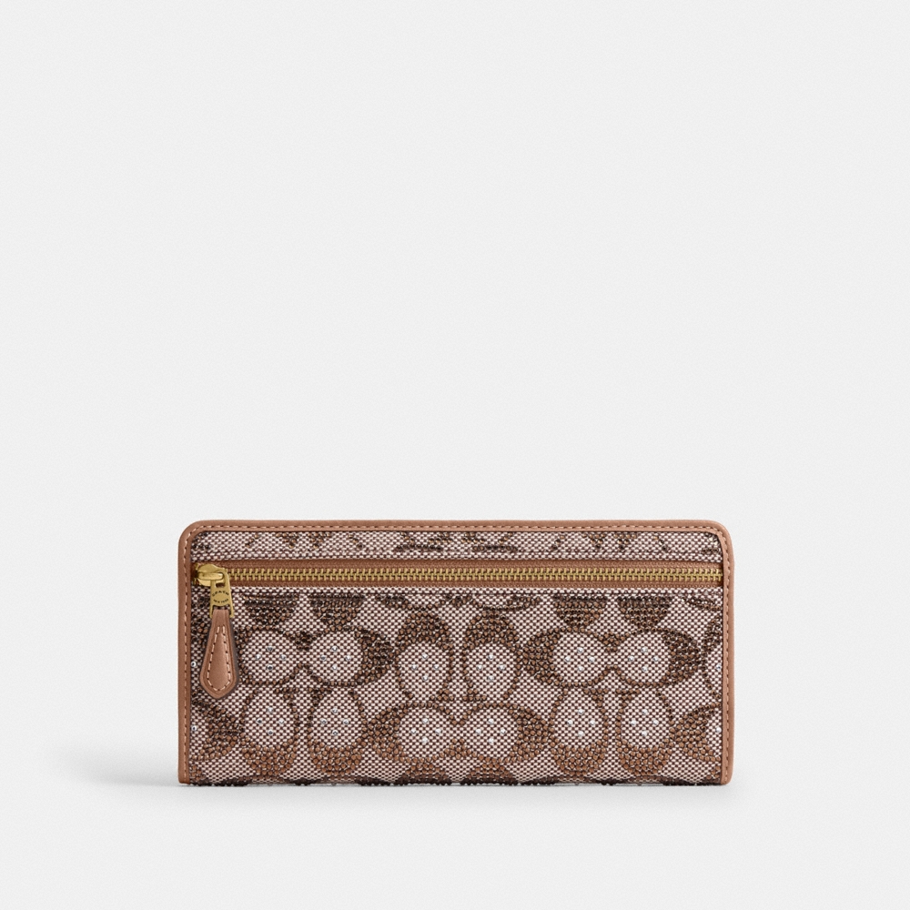 Coach Outlet Essential Slim Wallet In Crystal Signature Jacquard - Preorder