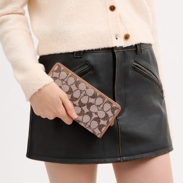 Coach Outlet Essential Slim Wallet In Crystal Signature Jacquard - Preorder