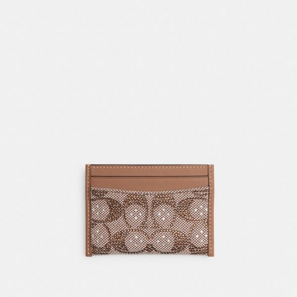 Coach Outlet Essential Card Case In Crystal Signature Jacquard - Preorder
