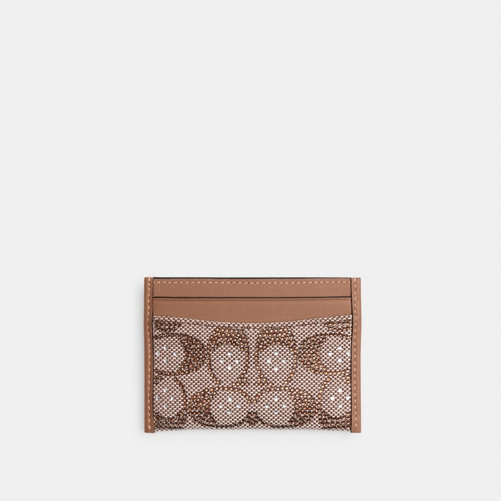 Coach Outlet Essential Card Case In Crystal Signature Jacquard - Preorder
