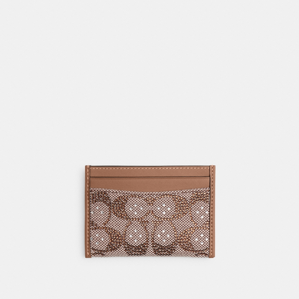 Coach Outlet Essential Card Case In Crystal Signature Jacquard - Preorder