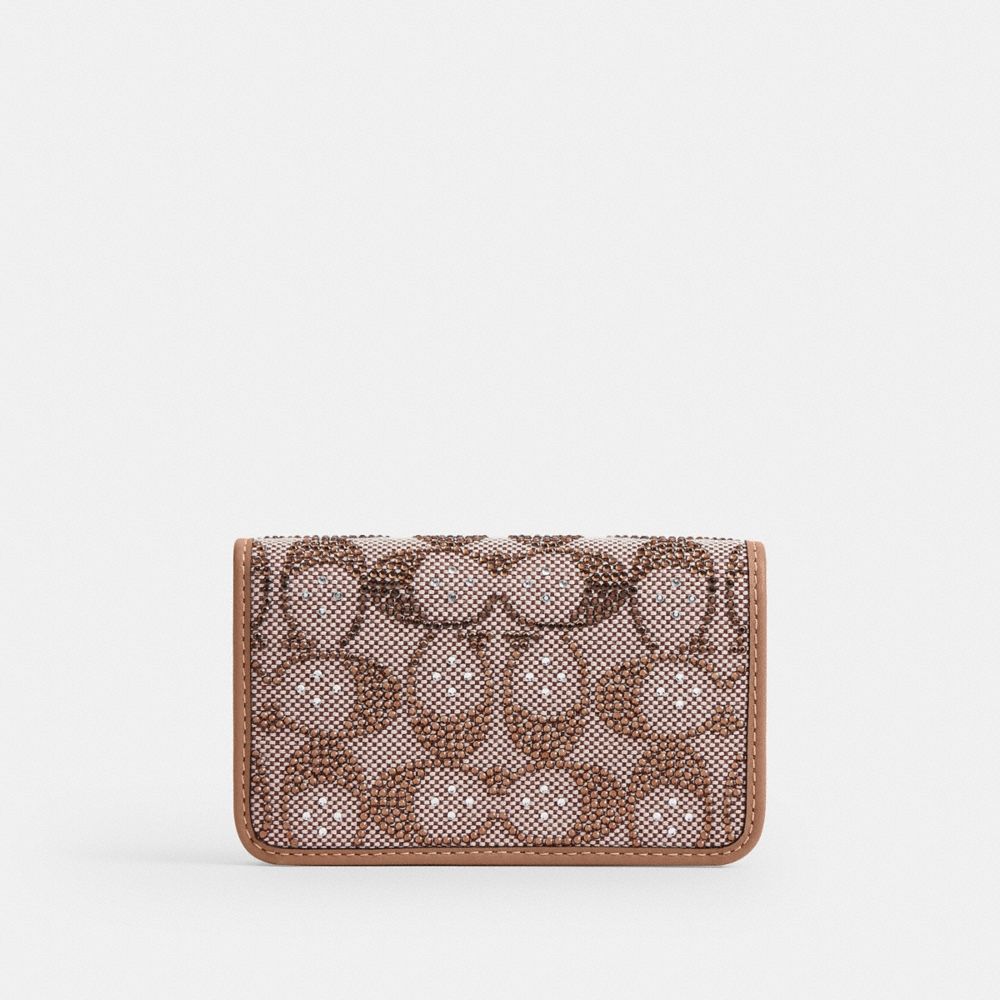 Coach Outlet Essential Slim Card Case In Crystal Signature Jacquard - Preorder