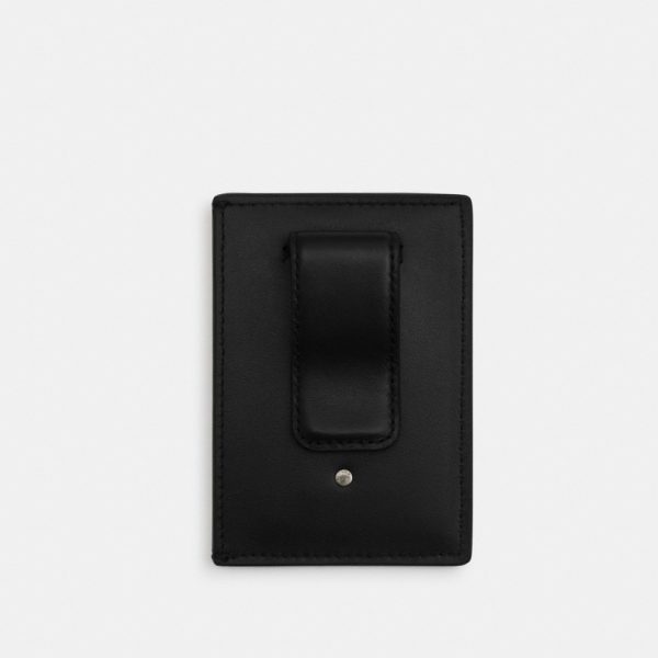 Coach Outlet Card Case With Money Clip In Signature Canvas - Preorder