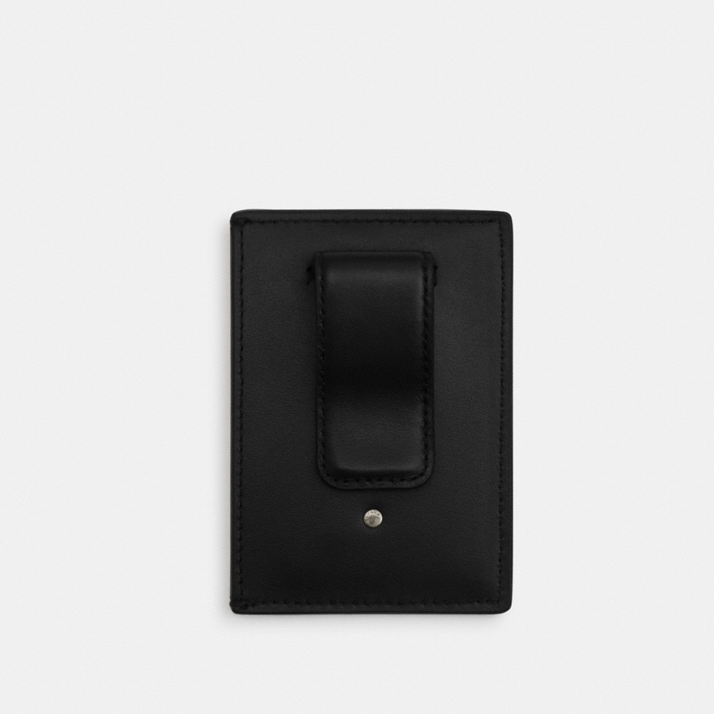 Coach Outlet Card Case With Money Clip In Signature Canvas - Preorder