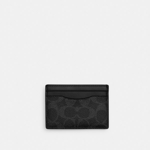 Coach Outlet Card Case With Money Clip In Signature Canvas - Preorder