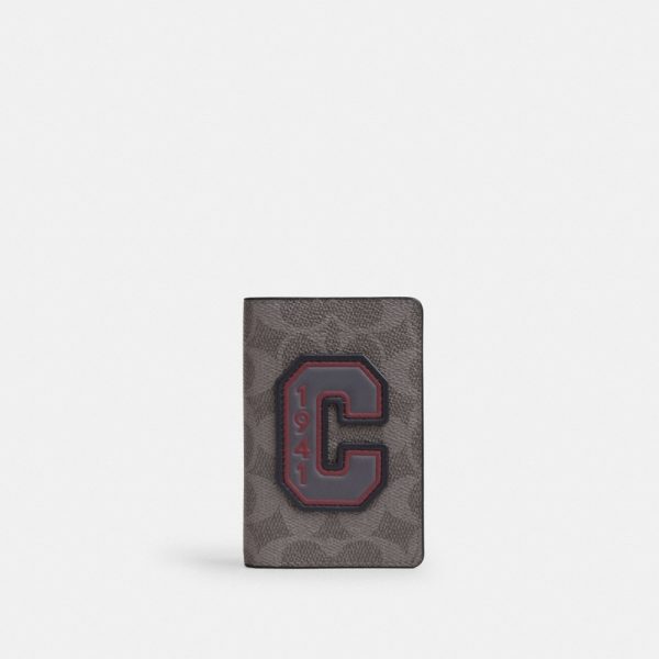 Coach Outlet ID Card Wallet In Signature Canvas With Patches - Preorder