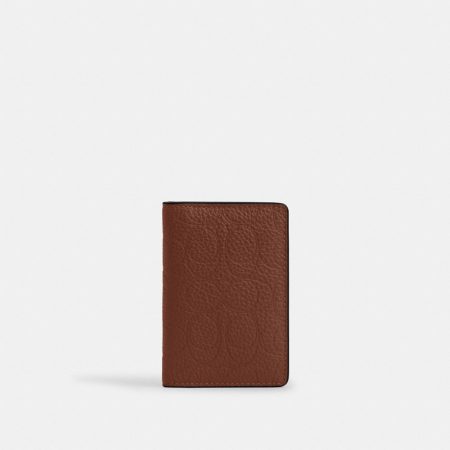 Coach Outlet ID Card Wallet In Signature Leather - Preorder — Vintage Brown
