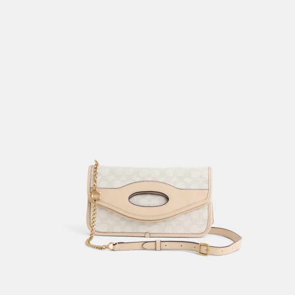 Coach Restored Foldover Cut Out Clutch Crossbody In Signature Jacquard - Preorder