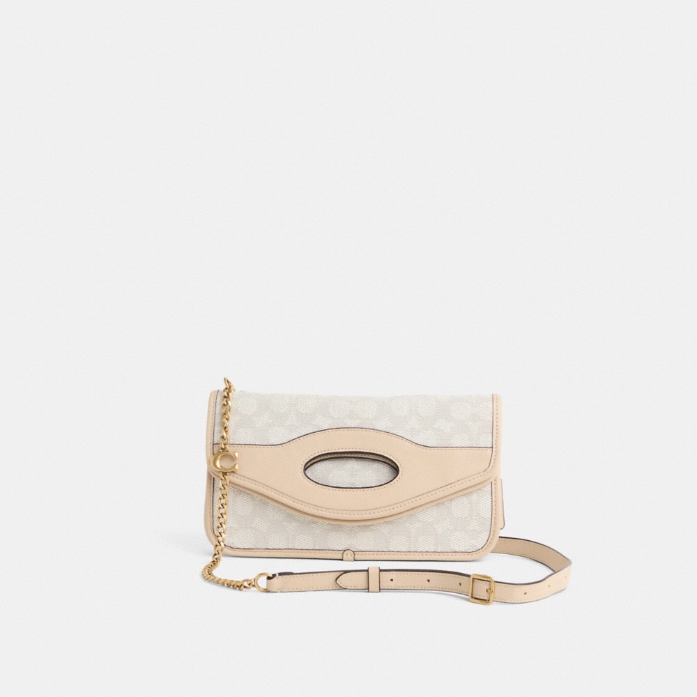 Coach Restored Foldover Cut Out Clutch Crossbody In Signature Jacquard - Preorder