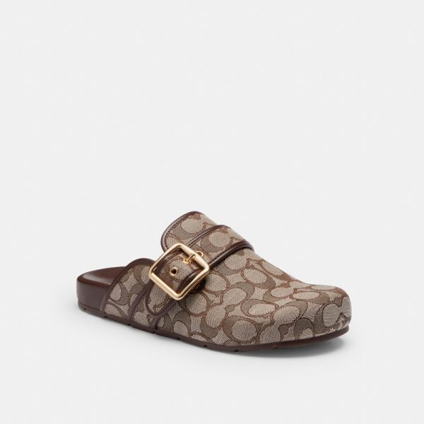 Coach Outlet Archival Buckle Clog In Signature Jacquard - Preorder