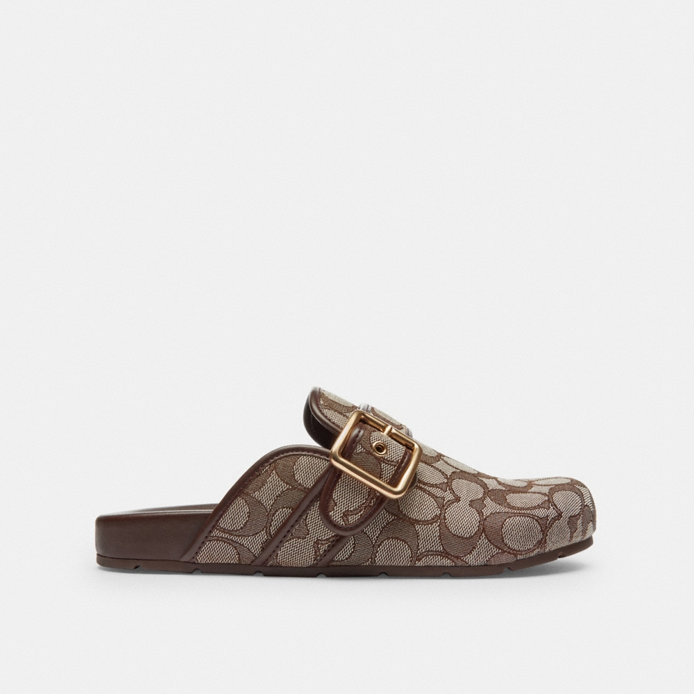Coach Outlet Archival Buckle Clog In Signature Jacquard - Preorder