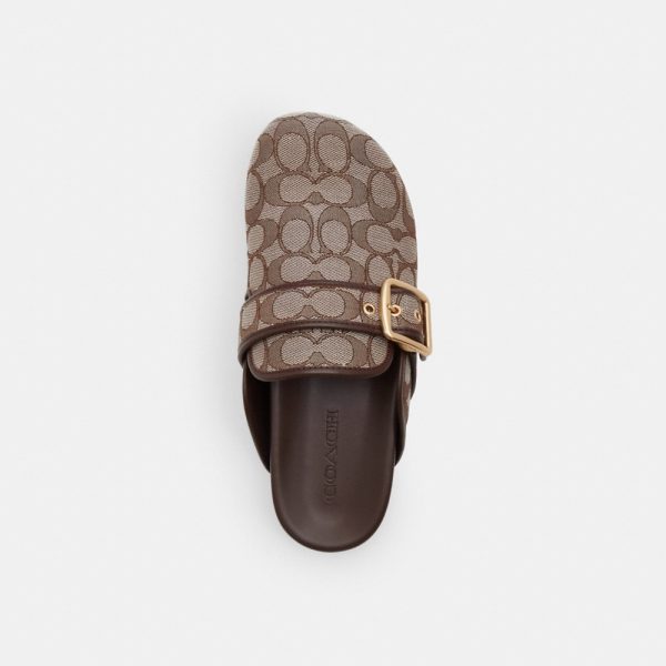 Coach Outlet Archival Buckle Clog In Signature Jacquard - Preorder