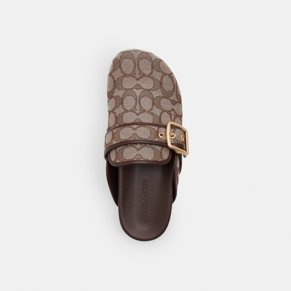 Coach Outlet Archival Buckle Clog In Signature Jacquard - Preorder