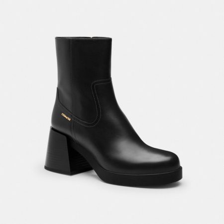 Coach Outlet Block Heel Boot - Preorder — Black