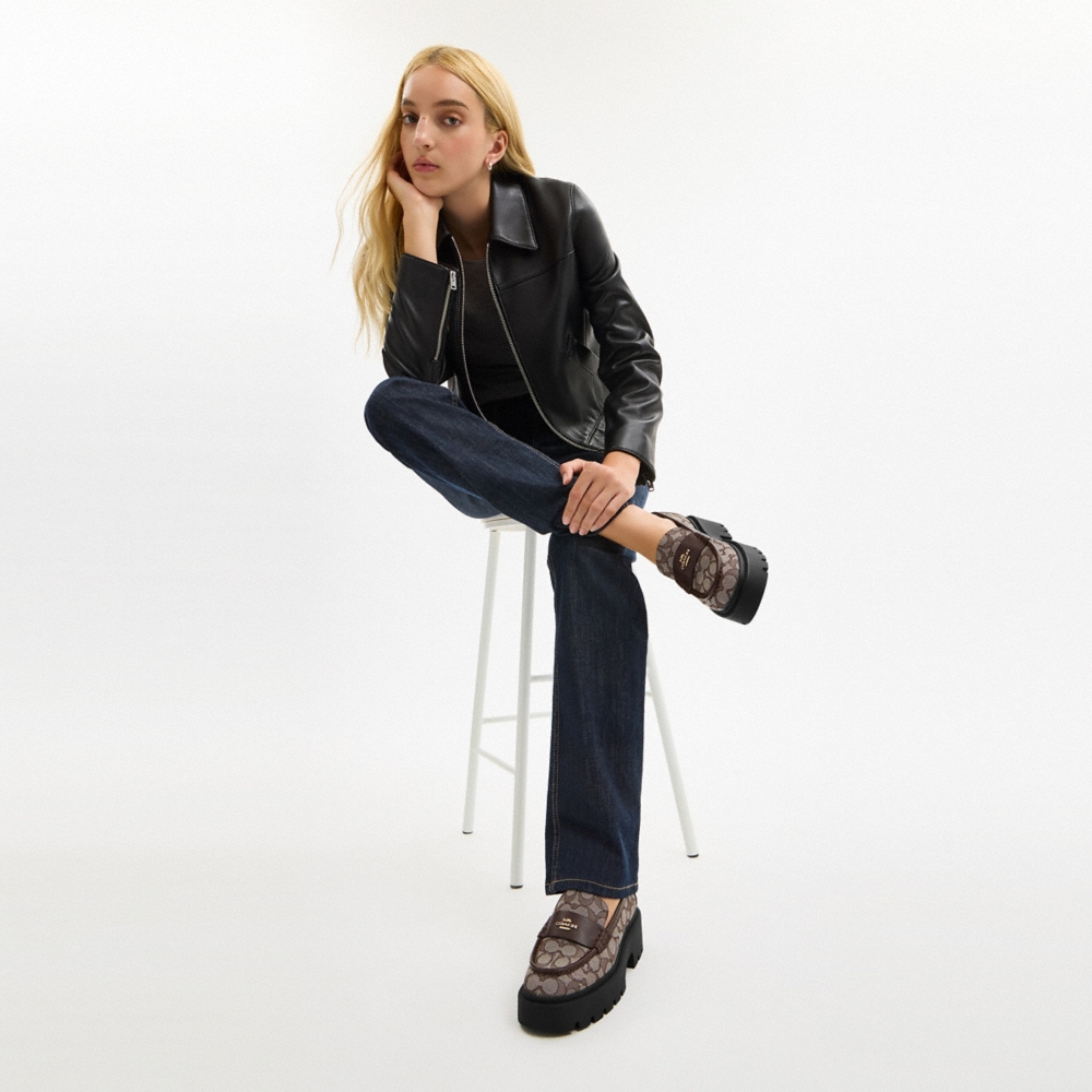 Coach Outlet Lucy Loafer In Signature Jacquard - Preorder